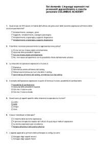 Paniere Linguaggi espressivi nei processi di apprendimento e crescita personale COLUMBUS