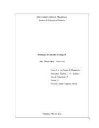 Resolução de Exercícios de Álgebra Linear e Geometria Analítica
