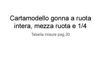 Formule e procedimento per il cartamodello gonna a ruota e mezza ruota