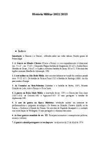 Matéria de História militar - desde a Guerra no mundo clássico até  Batalha de Aljubarrota