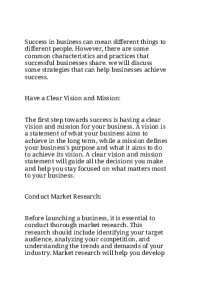 Strategies for Business Success