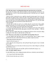 Lịch sử Việt Nam - Câu hỏi ôn tập