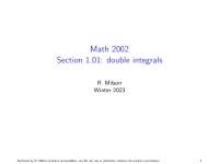 Double Integrals and Volumes