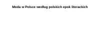 Moda w Polsce według polskich epok literackich