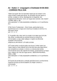 Av2 - Linguagem e Oralidade