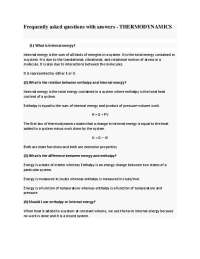 Frequently asked questions with answers - THERMODYNAMICS