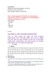 Các ví dụ cụ thể về các chương học môn Marketing