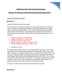 Accounting & Financial Statement Analysis Exam: Wall Street Prep Premium Package Review - 