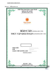 Hướng dẫn báo cáo thực tập khách sạn