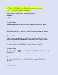 CITI Certification Test Questions and Answers (2025-2026 Update) (Verified Answers.