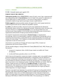 DIRITTO EUROPEO DELLA COMUNICAZIONE APPUNTI LEZIONE COMPLETI