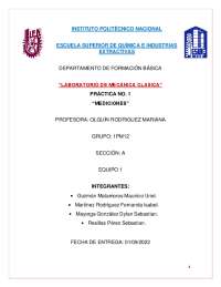 Práctica de Laboratorio de Mecánica Clásica: Mediciones