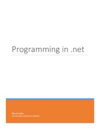 Programming in .NET Assignment