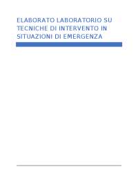 elaborato finale per laboratorio su tecniche di intervento in situazioni di emergenza