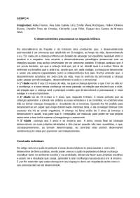 O resumo fala sobre como ocorre o desenvolvimento psicossocial da criança