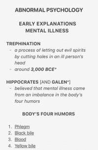Abnormal psychology, the disorders