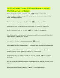 IAHSS Advanced Pretest 2023 Questions and Answers (Verified Answers by Expert)