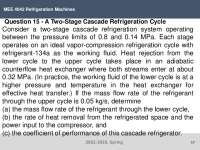 Two-Stage Cascade Refrigeration Cycle Problem