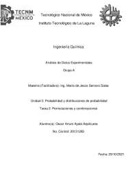 Análisis de Datos Experimentales: Permutaciones y Combinaciones - Prof. Gaytan Serrano
