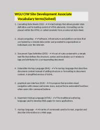 WGU CIW Site Development Associate Vocabulary terms(Solved)