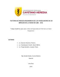 Factores de riesgo ergonómico en los trabajadores de cocina de un mercado de Lima
