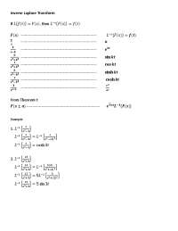 Inverse Laplace Transform Examples