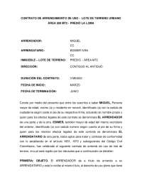 CONTRATO DE ARRENDAMIENTO DE USO -  LOTE DE TERRENO URBANO