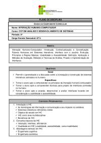 PLANO DE ENSINO DA DISCIPLINA