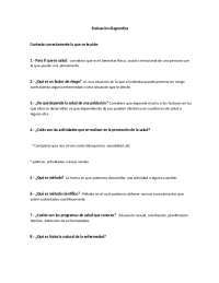 Evaluación Diagnóstica: Conceptos Básicos de Salud