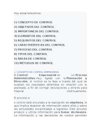 Control Empresarial: Conceptos, Objetivos, Importancia y Proceso