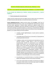 Apuntes primer parcial derecho del trabajo y la ss