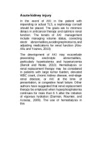 Acute Kidney Injury Critical Care