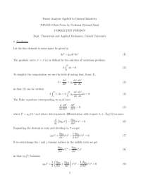 Tensor Analysis Applied to General Relativity TAM 611 Class ...