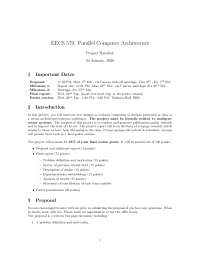 EECS 570: Parallel Computer Architecture Project Handout