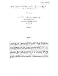 Design and Implementation of an Ubiquitous High Speed Communication Utility for Carnegie-Mellon University