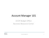 Account Manager 101