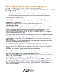2022-23 Strategic Instructional Innovations Program at the Grainger College of Engineering, University of Illinois Urbana-Champaign