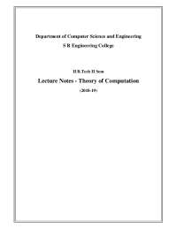 Theory of Computation