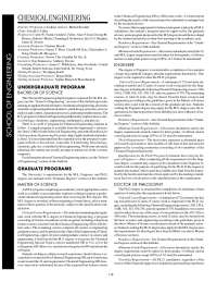 Chemical Engineering Program at a US University