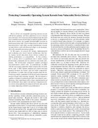 Protecting Commodity Operating System Kernels from ...