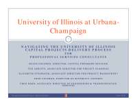 Navigating the University of Illinois Capital Projects Delivery Process for Professional Services Consultants