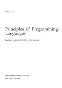 Lecture Notes for CSC: Principles of Programming Languages