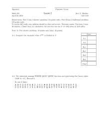 Math 210 Exam 2: Solutions and Explanations