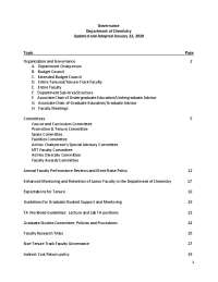 Department of Chemistry Governance