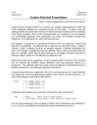 Syntax Directed Translation