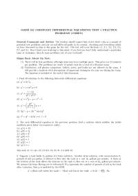 math 241 (ordinary differential equations) test 1 practice