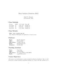 Data Analysis (Statistics 3022)