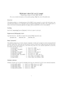 Reference sheet for natbib usage