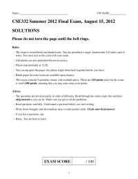 CSE332 Summer 2012 Final Exam, August 15 ...