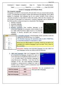Computer Languages and Syntax